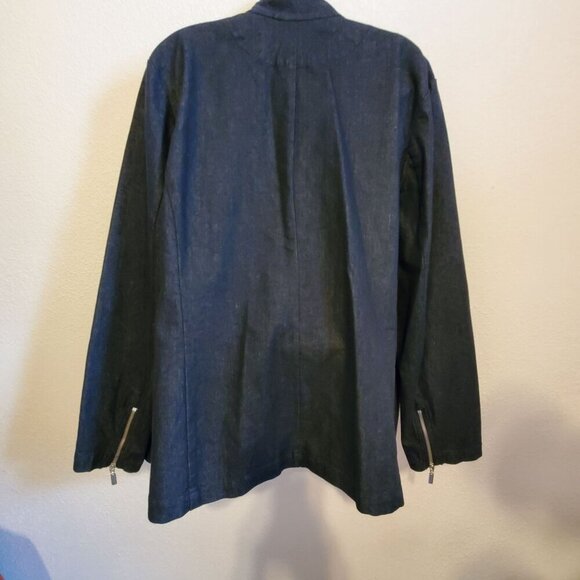 Hot In Hollywood 2XL Black Embellished Open Front Jacket Sparkling Crystal - Picture 2 of 15